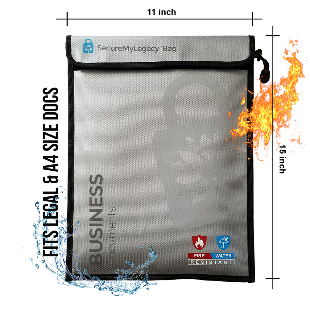 Fireproof Document Bag for Business Documents (15 x 11")
