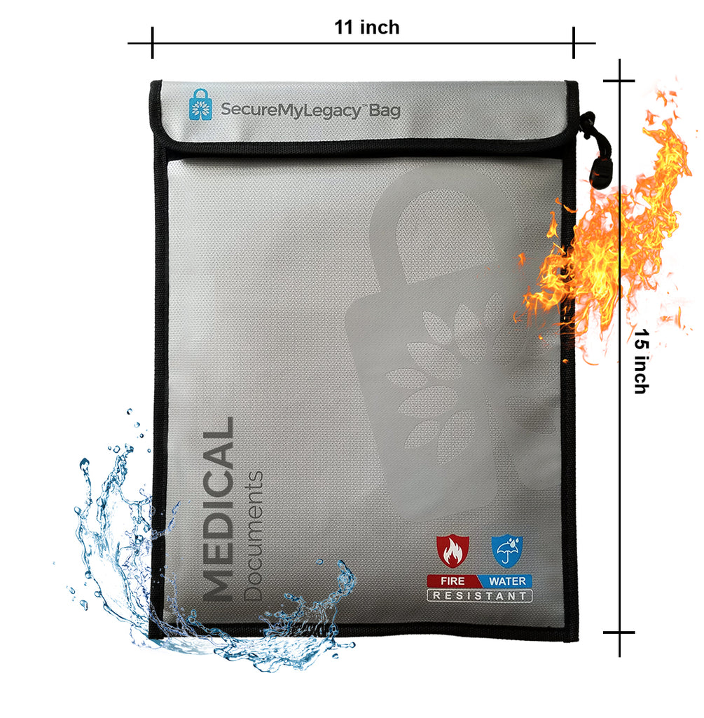 Fireproof Document Bag for Medical Documents (15 x 11")