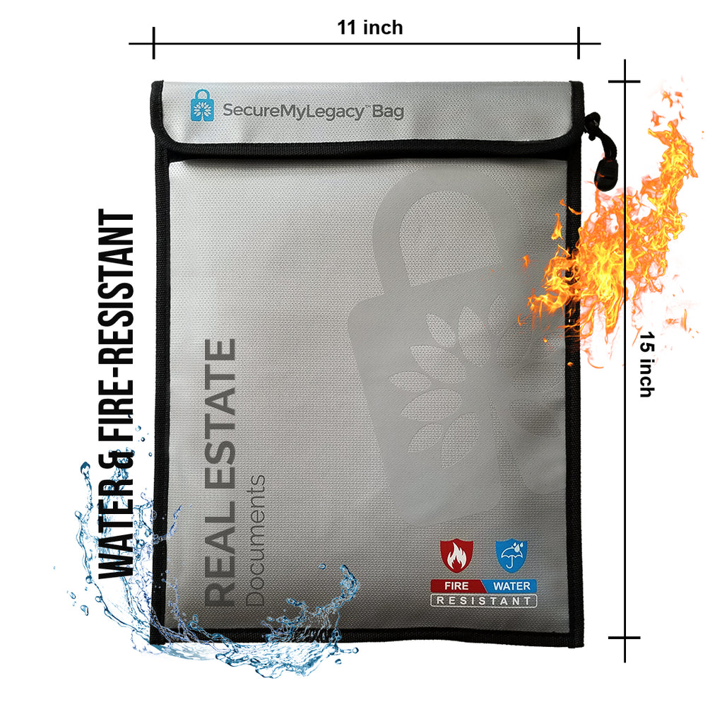 Fireproof Document Bag for Real Estate Documents (15 x 11")