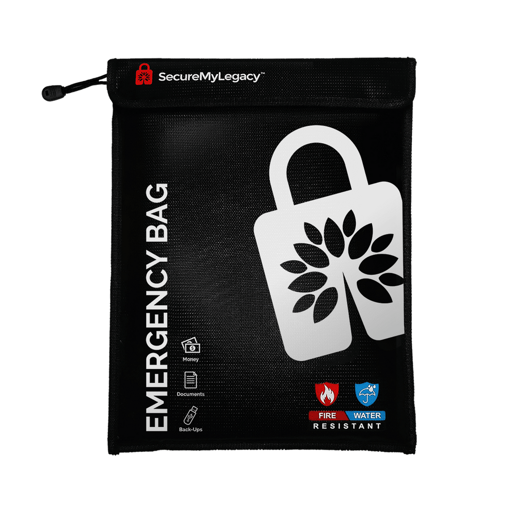 Fireproof Water-Resistant Bag - Emergency Bag (Black 15 x 11")