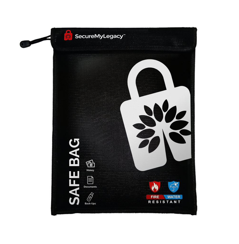 Fireproof Water-Resistant Bag - Safe Bag (Black 15 x 11")
