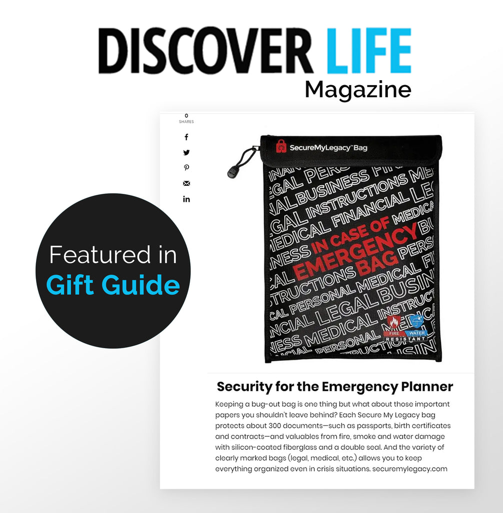 Fireproof Water-Resistant Bag - In Case of Emergency (Black 15 x 11")