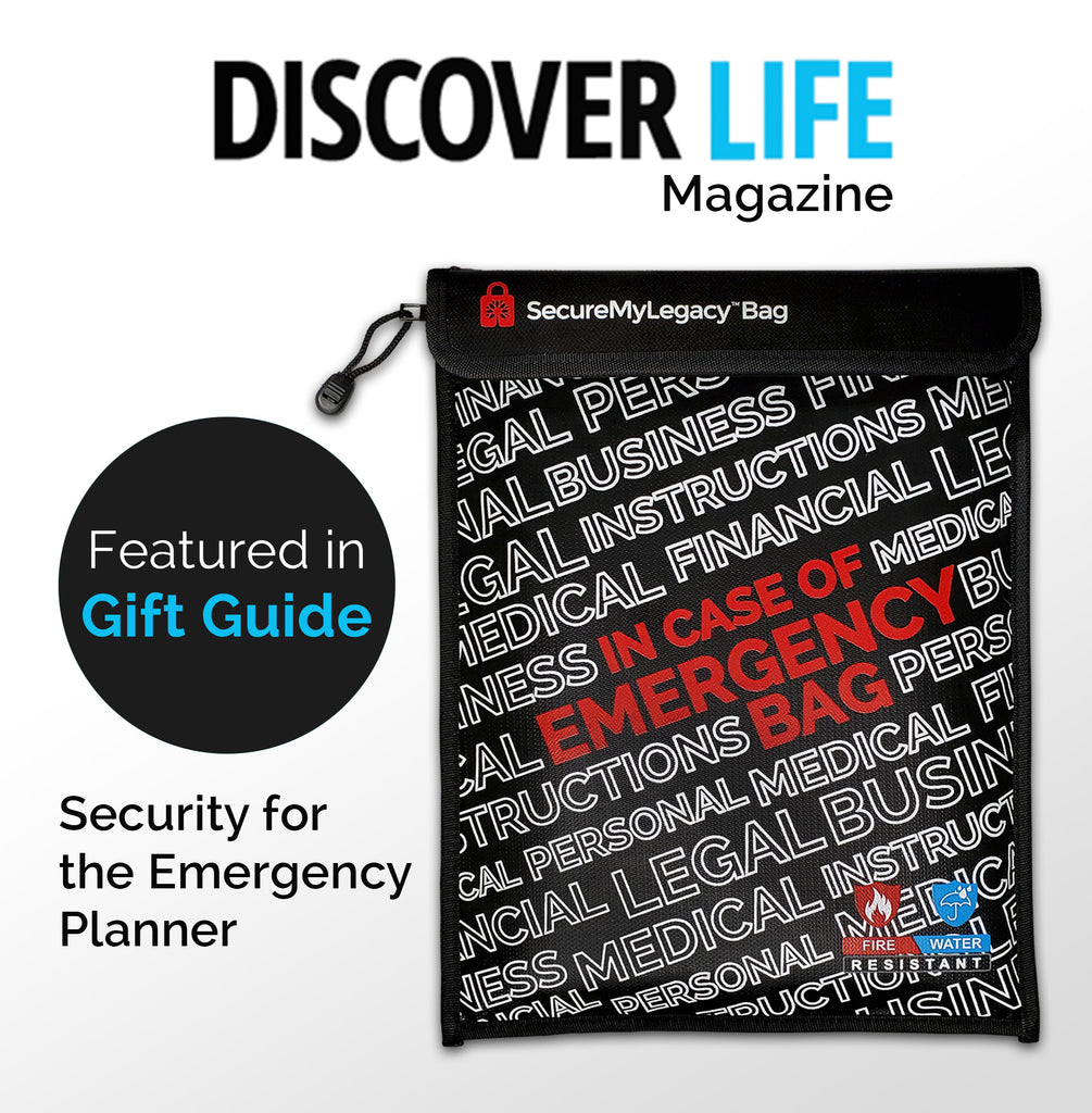 Fireproof Water-Resistant Bag - In Case of Emergency (Black 15 x 11")