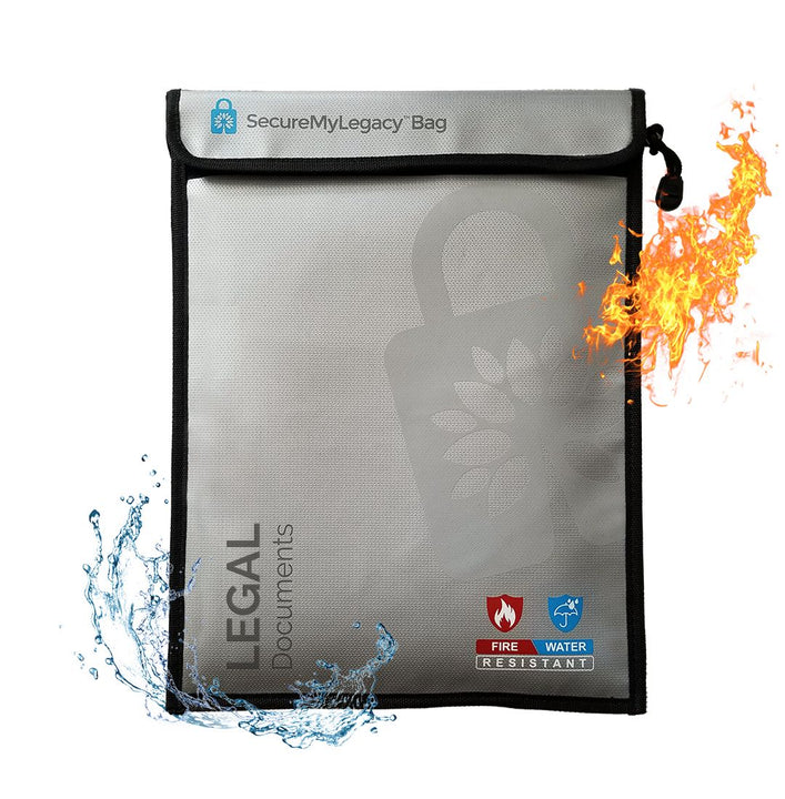Secure My Legacy Water-Resistant & Fireproof Document Bag for Legal Documents (11 in x 15 in)