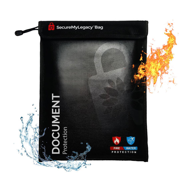 Fireproof Water-Resistant Bag - Document Protection (Black 15 x 11")