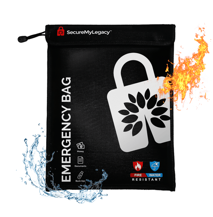 Fireproof Water-Resistant Bag - Emergency Bag (Black 15 x 11")