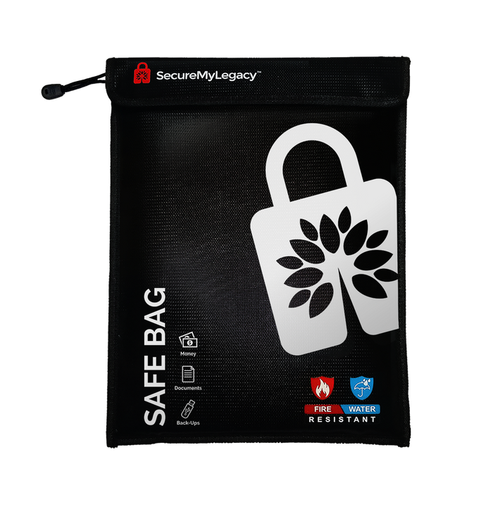 Fireproof Water-Resistant Bag - Safe Bag (Black 15 x 11")